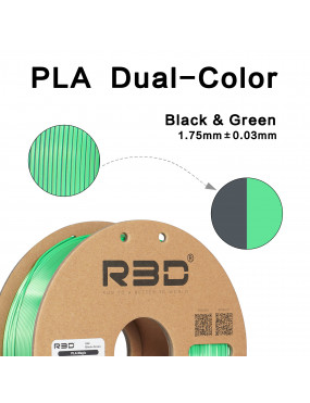 PLA Silk Dual-Color Black-Green