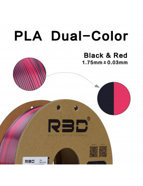 PLA Silk Dual-Color Black-Red
