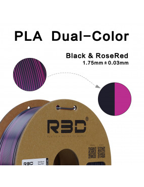 PLA Silk Dual-Color Black-Rose Red