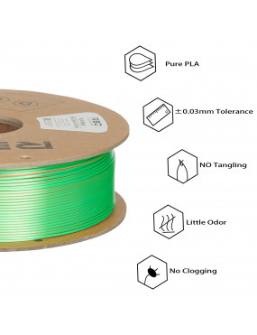 PLA Silk Dual-Color Green-Orange