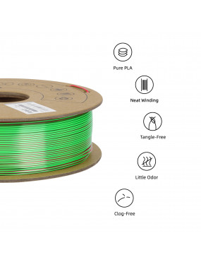 PLA Silk Dual-Color Red-Green