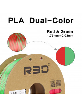 PLA Silk Dual-Color Red-Green