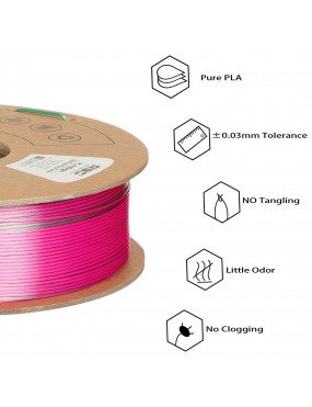 PLA Silk Dual-Color Rose Red-Green