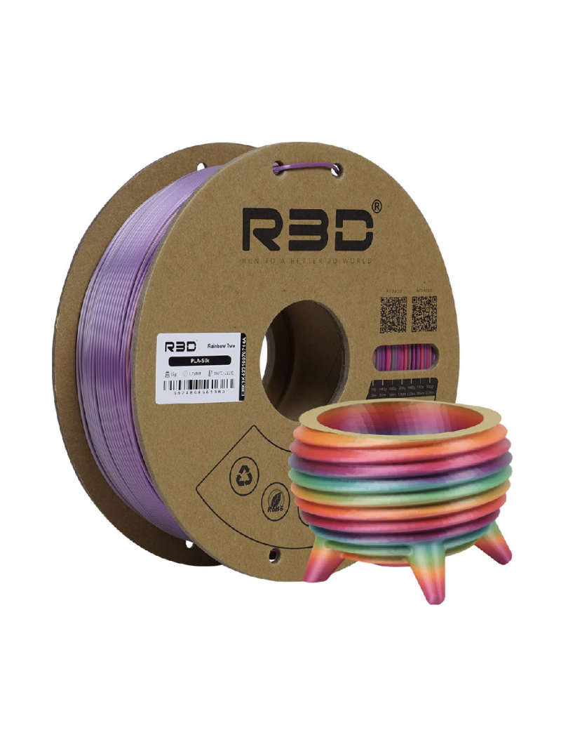PLA Silk Filament (Rainbow Two)