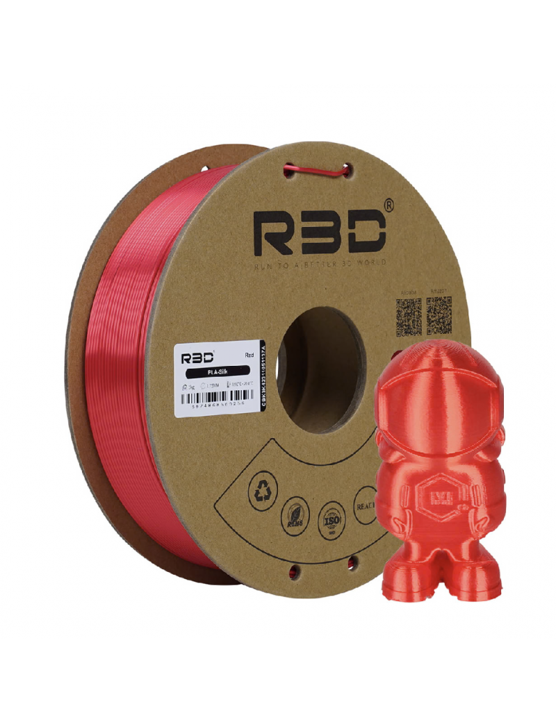 PLA Silk Filament (Solid Red)