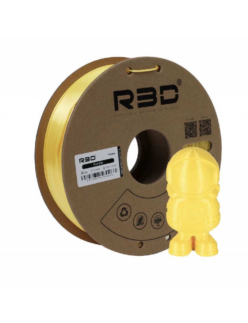 PLA Silk Filament (Solid Yellow)