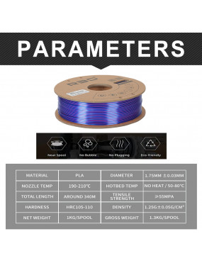 PLA Silk Tri-Color Blue-Purple-Black