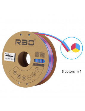 PLA Silk Tri-Color Blue-Yellow-Fuchsia