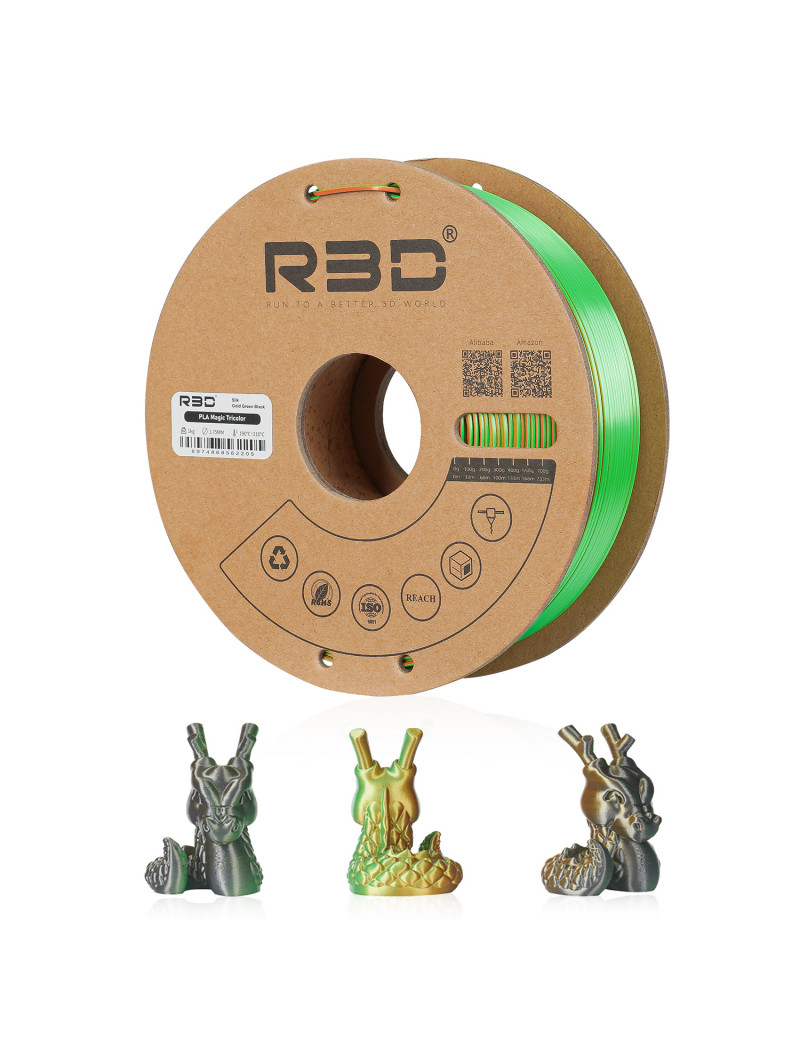 PLA Silk Tri-Color Gold-Green-Black