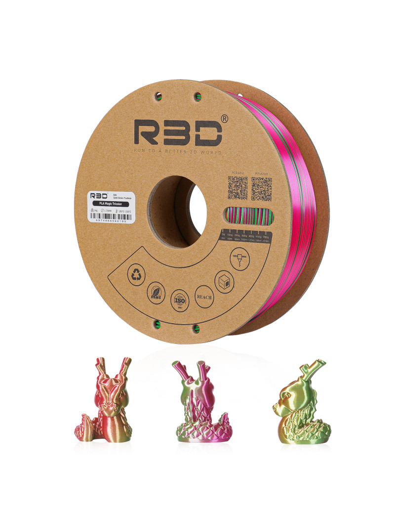 PLA Silk Tri-Color Gold-Green-Fuchsia