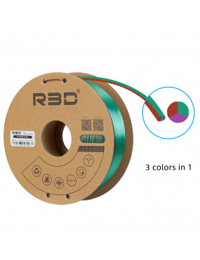 PLA Silk Tri-Color Green-Purple-Copper