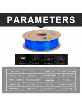 PLA Standard Filament (Fluorescent Blue)