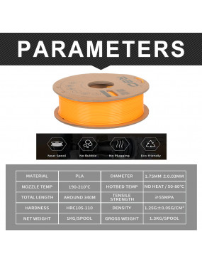 PLA Standard Filament (Fluorescent Orange)