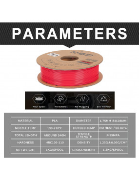 PLA Standard Filament (Fluorescent Red)