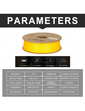 PLA Standard Filament (Fluorescent Yellow)