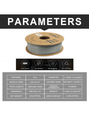 PLA Standard Filament (Solid Grey)