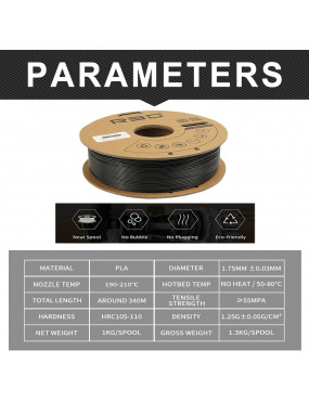 PLA Standard Filament ( Solid Black)