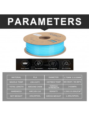 PLA Standard Filament (Solid Light Blue)