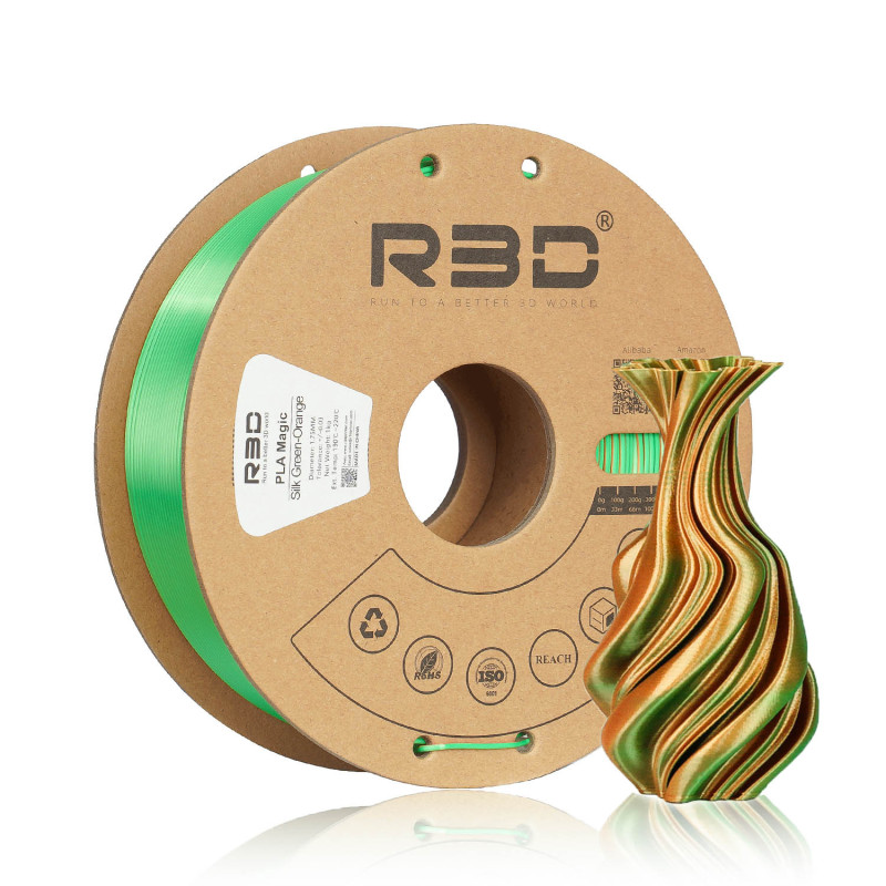 PLA Silk Dual-Color Green-Orange
