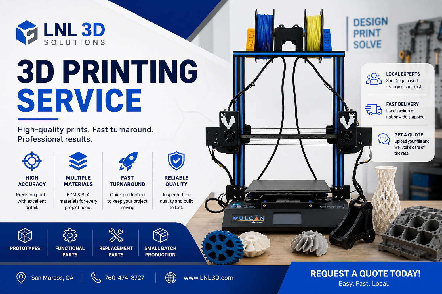 LNL 3D Printing and Manufacturing Service