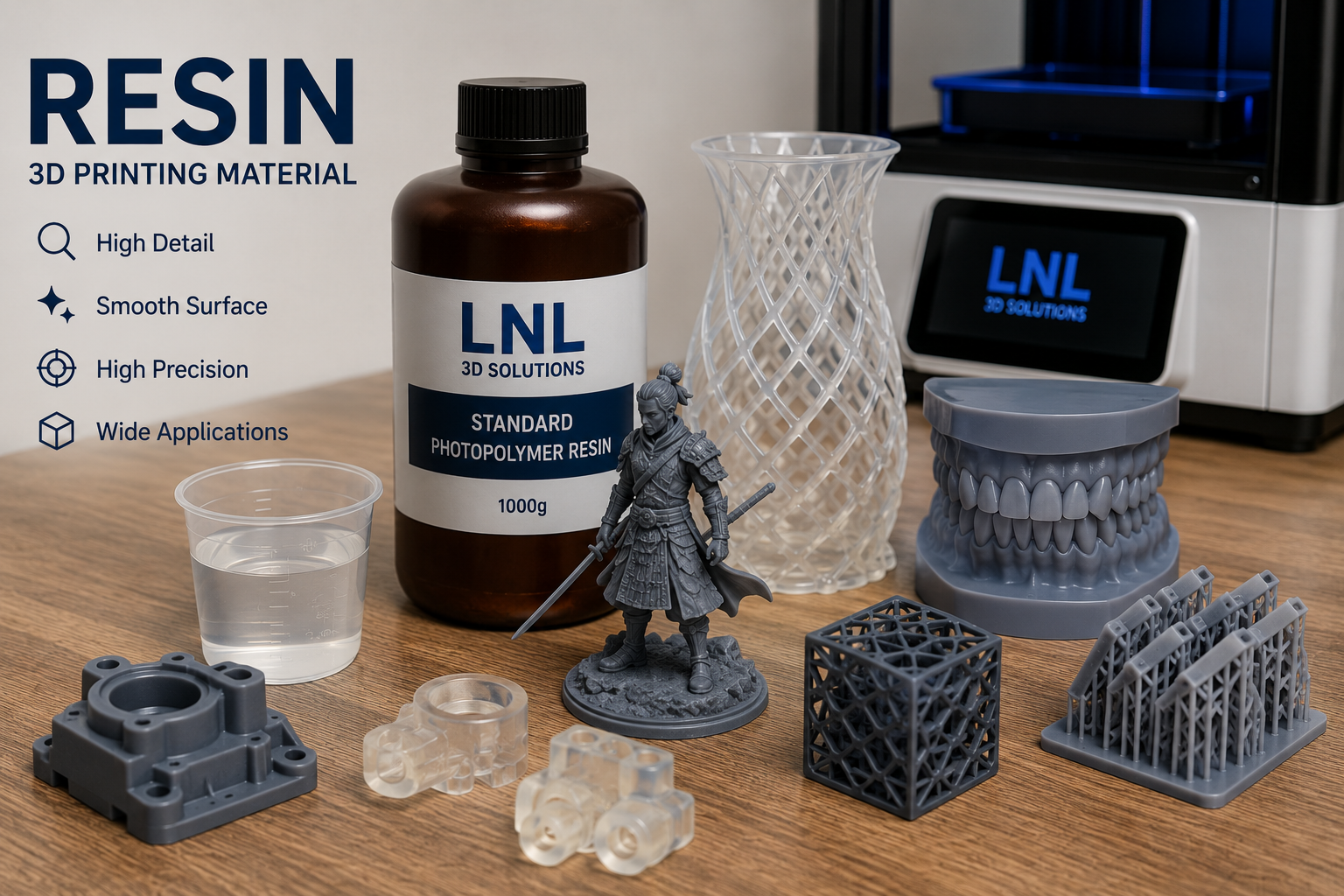 Resin 3D printing material and high-detail SLA printed parts
