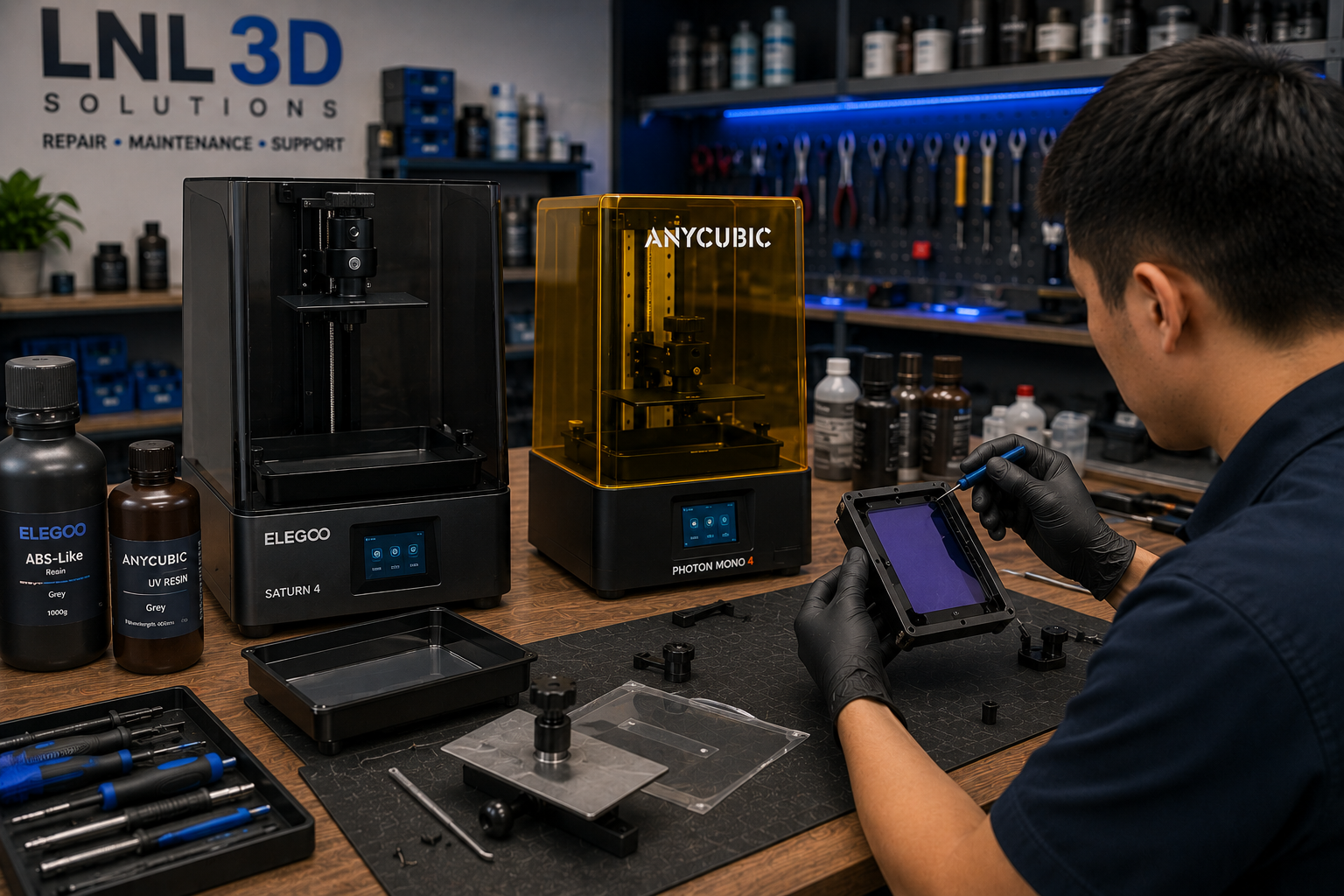 ELEGOO Anycubic LCD MSLA resin 3D printer repair service