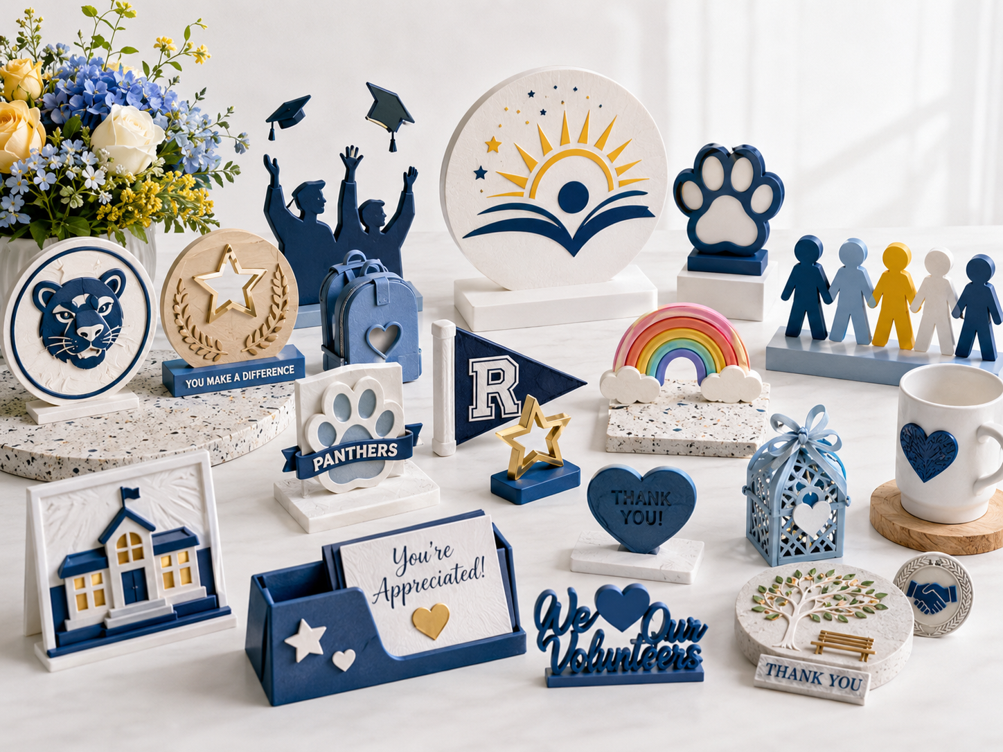 Custom 3D printed school event signs awards student recognition and community products